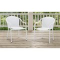 Veranda Palm Harbor Outdoor Wicker Cafe Seating Set; White, 3PK VE657948